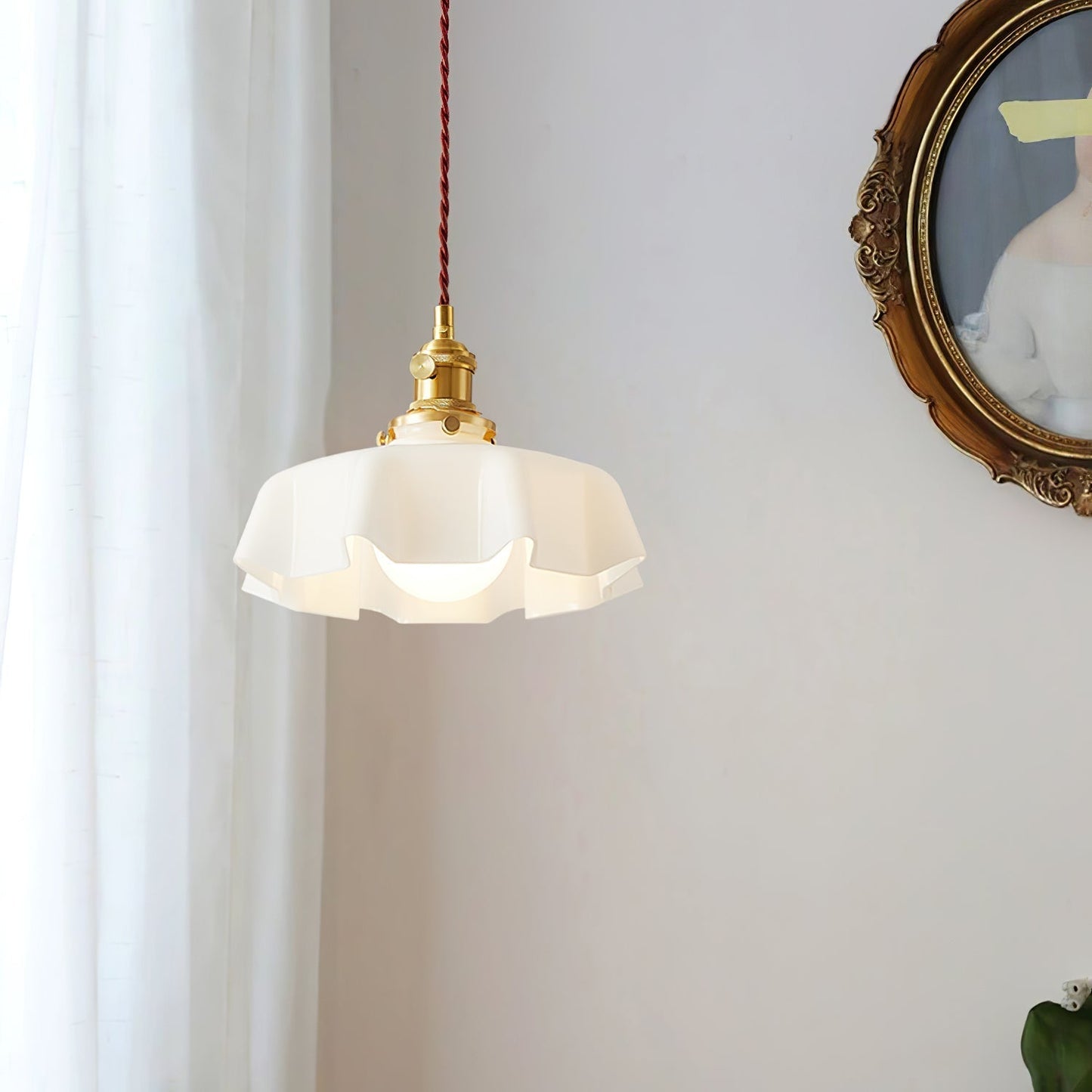 Kelvarna | Vintage Geplooide Glazen Fluted Hanglamp