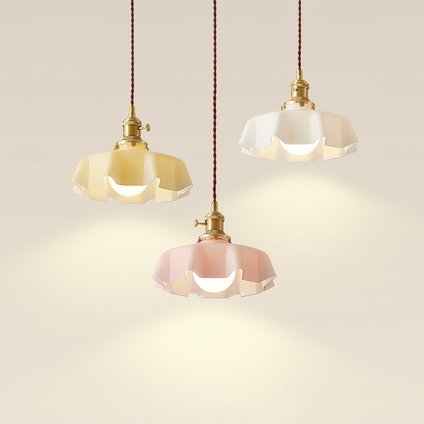 Kelvarna | Vintage Geplooide Glazen Fluted Hanglamp