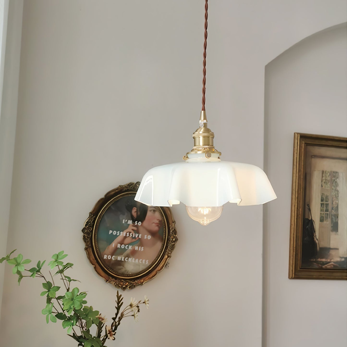 Kelvarna | Vintage Geplooide Glazen Fluted Hanglamp