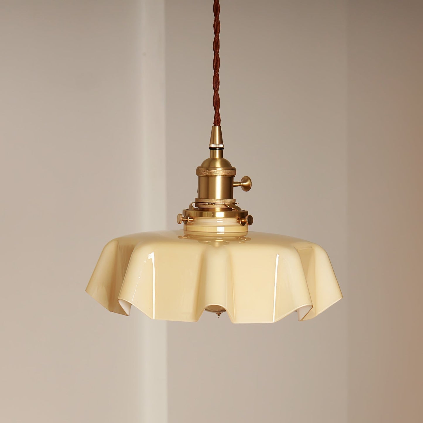 Kelvarna | Vintage Geplooide Glazen Fluted Hanglamp