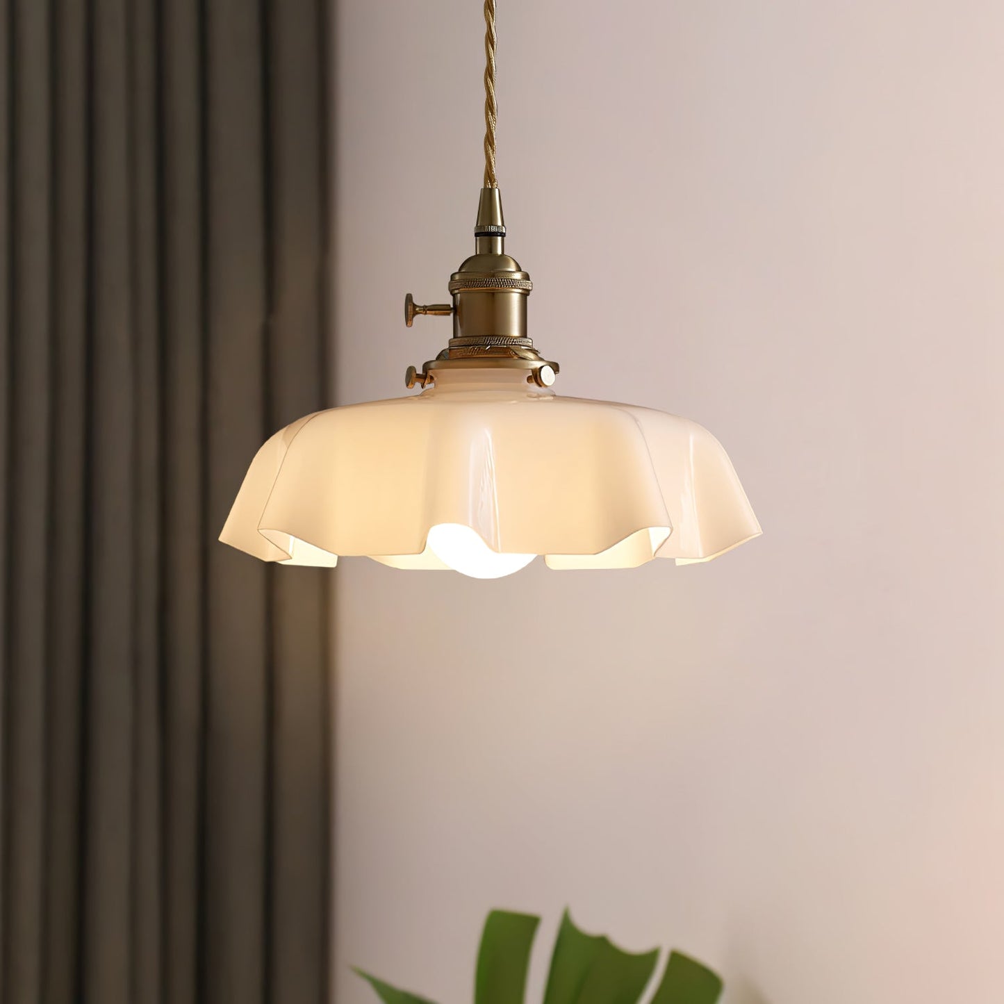 Kelvarna | Vintage Geplooide Glazen Fluted Hanglamp