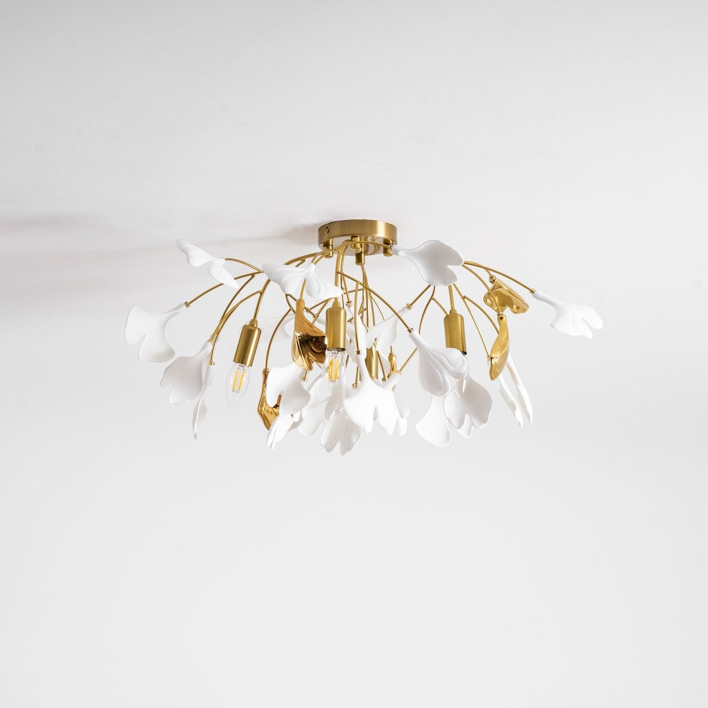Zephryon | Botanische keramische bladcluster plafondlamp