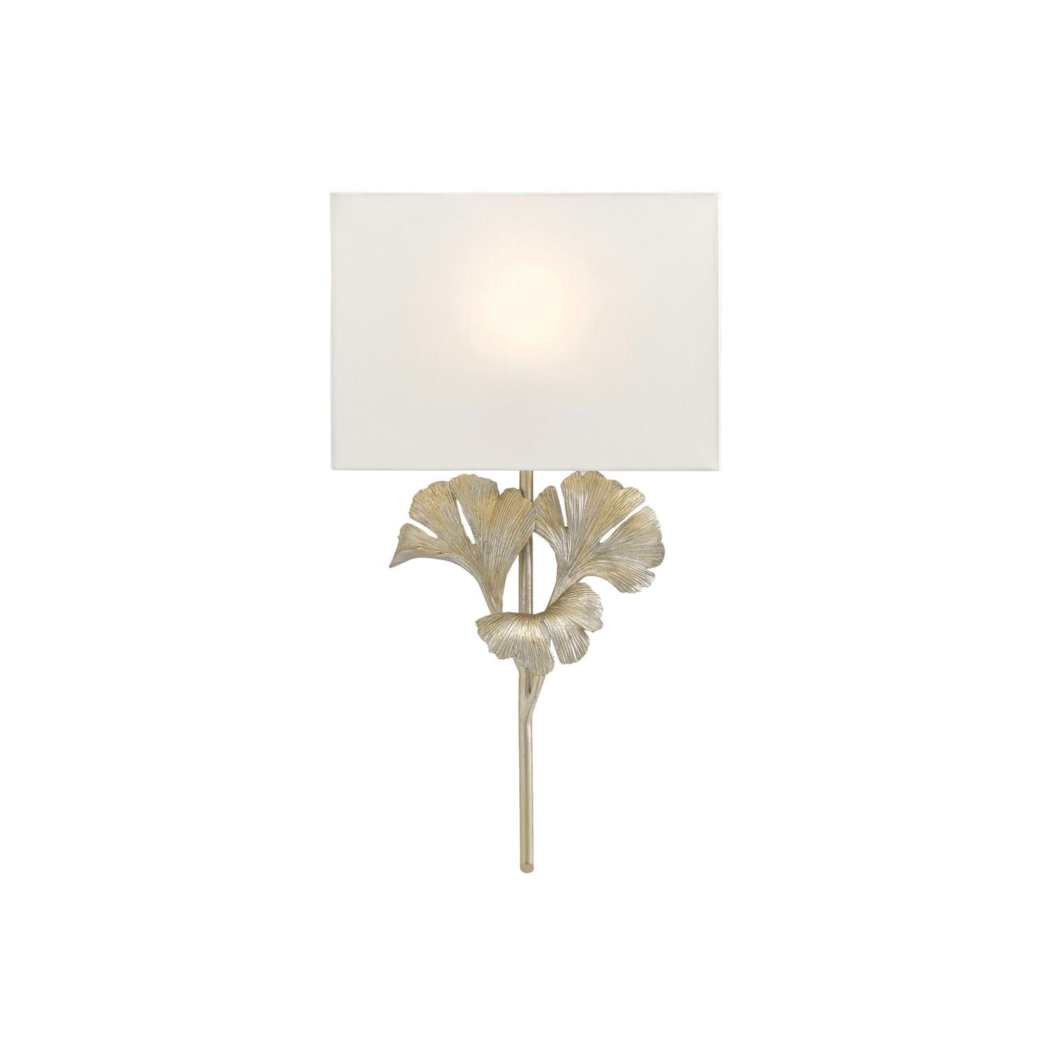 Juvox | Ginkgo Blad Gesculpteerde Stof Messing Schaduw Wandlamp