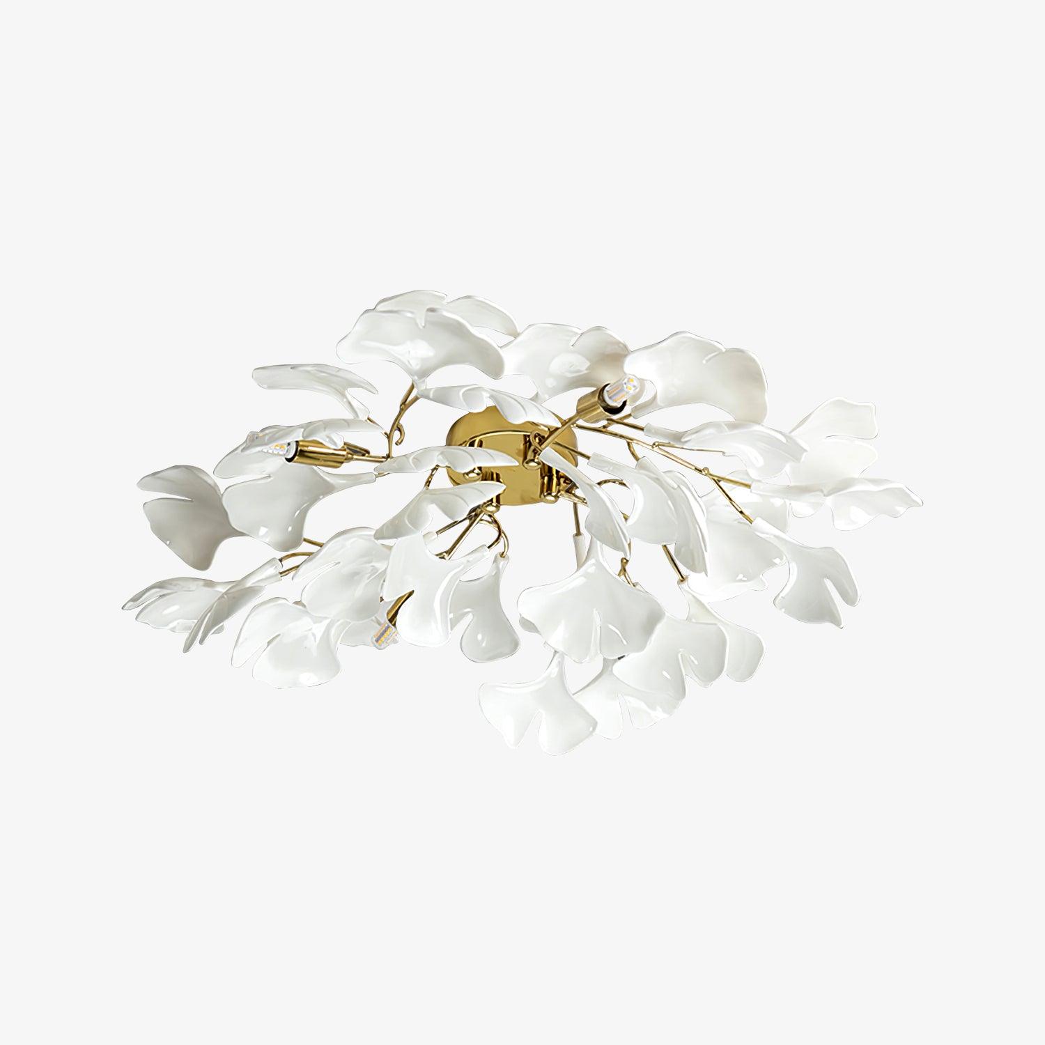 Zephryon | Botanische keramische bladcluster plafondlamp