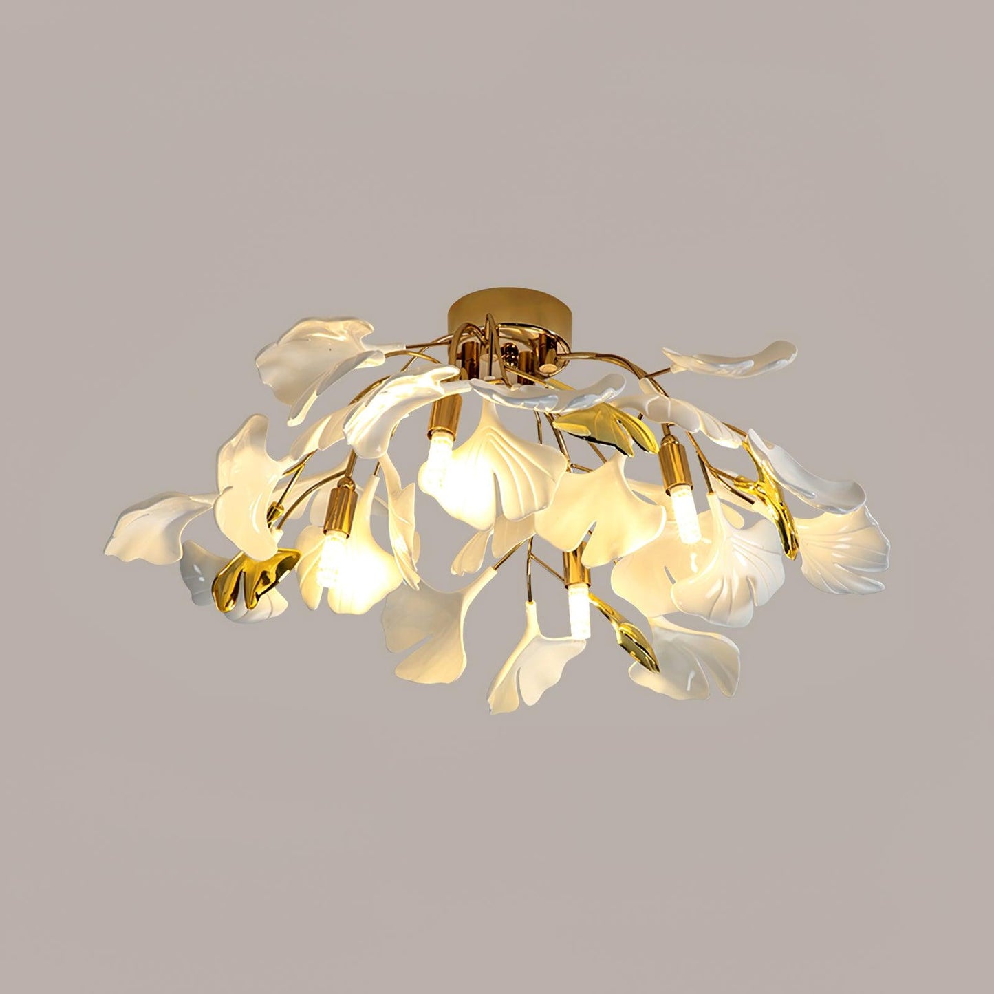 Zephryon | Botanische keramische bladcluster plafondlamp
