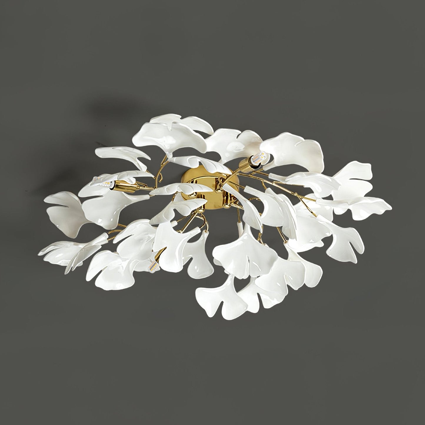 Zephryon | Botanische keramische bladcluster plafondlamp