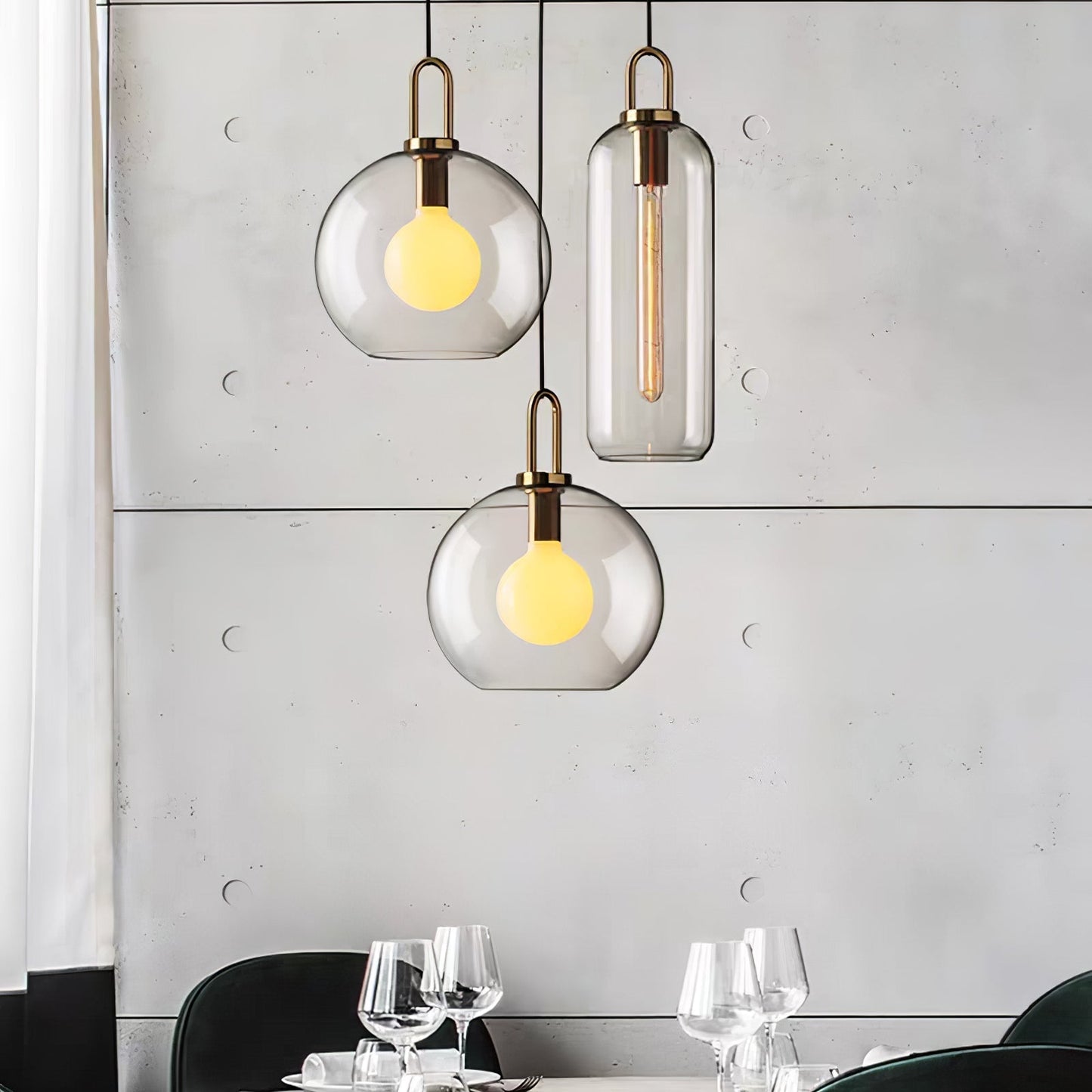 Kyntara | Hedendaagse Asymmetrische Elliptische Glazen Hanglamp