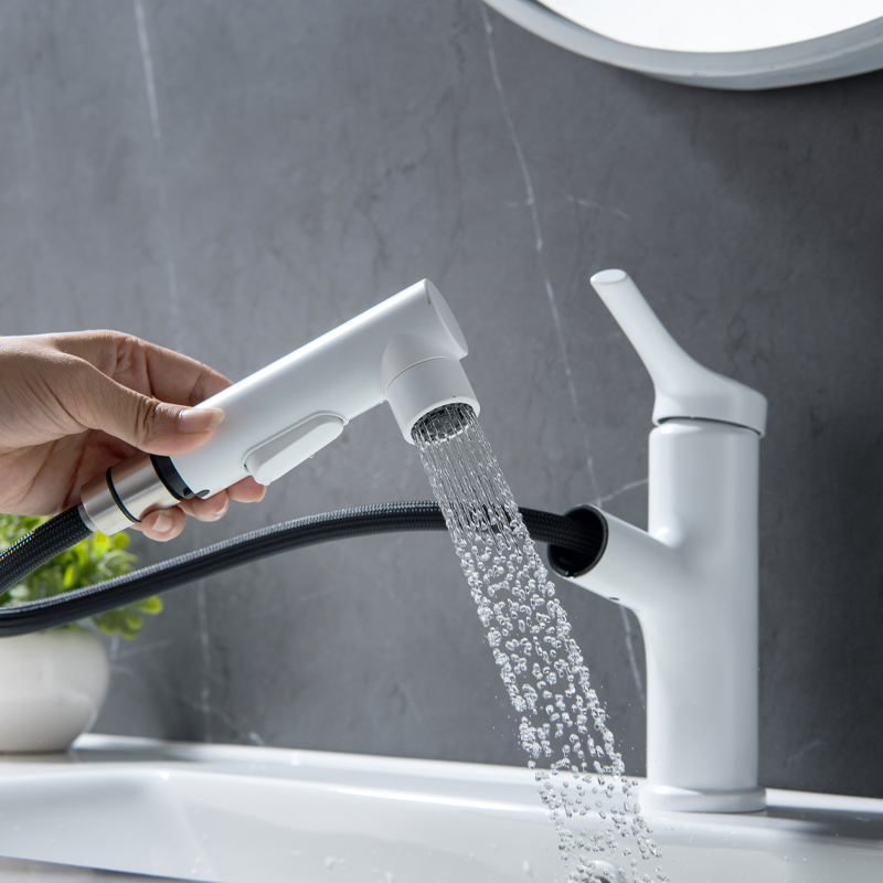 Kydross | Moderne Cilindrische Enkelhendel Badkamer Wastafelkraan met Inklapbare Tuit