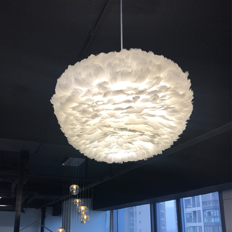 Zenthori | Boheemse Silhouet Zachte Pluim Gevederde Noordse Hanglamp