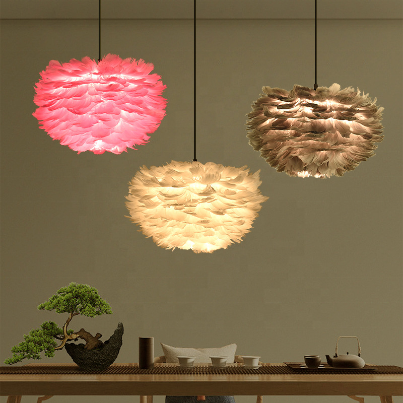 Zenthori | Boheemse Silhouet Zachte Pluim Gevederde Noordse Hanglamp