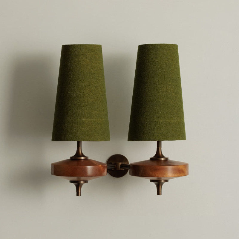 Alavari | Antiek Messing Geplooide Silhouet Stoffen Wandlamp