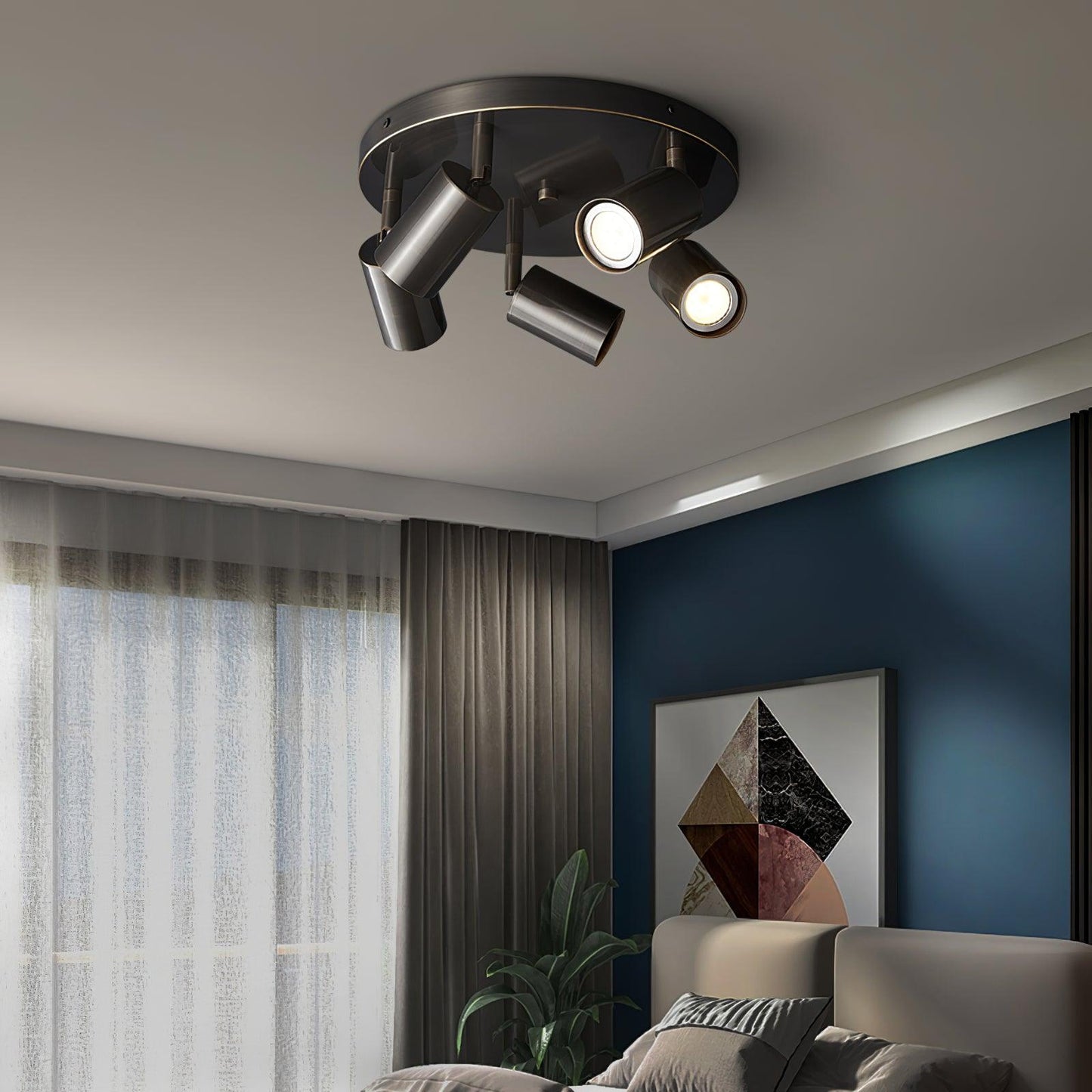 Kelspron | Ton silhouet rustieke geometrie multi-licht spot plafondlamp