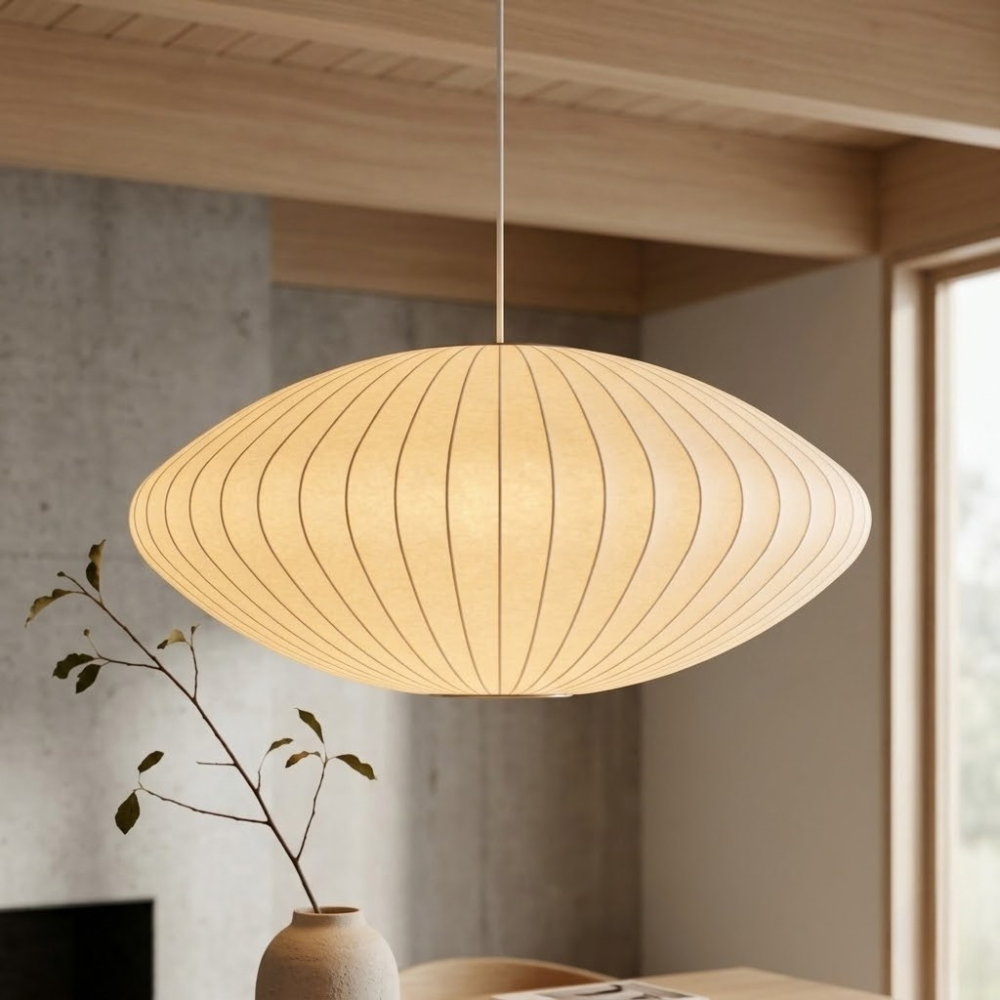 Vela | Midden Eeuw Ribbel Witte Lantaarn Plafondlamp