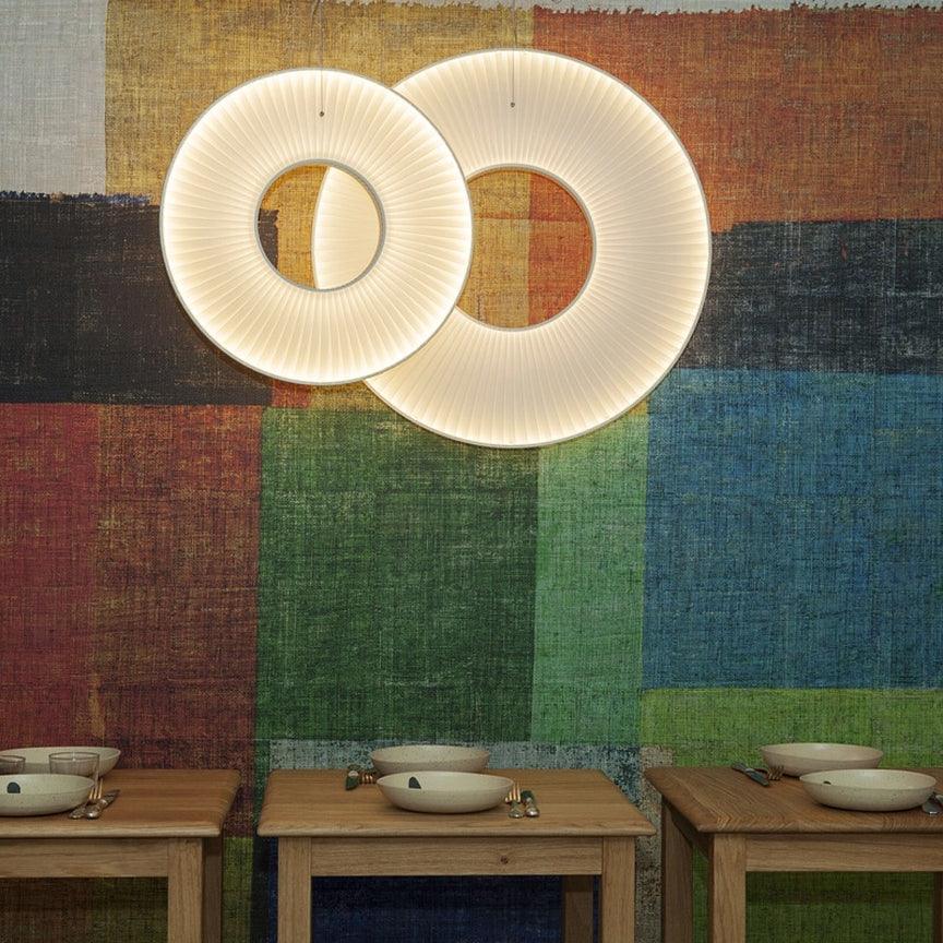 Elvandar | Geplooide Stof Architectonische Drijvende Hanglamp