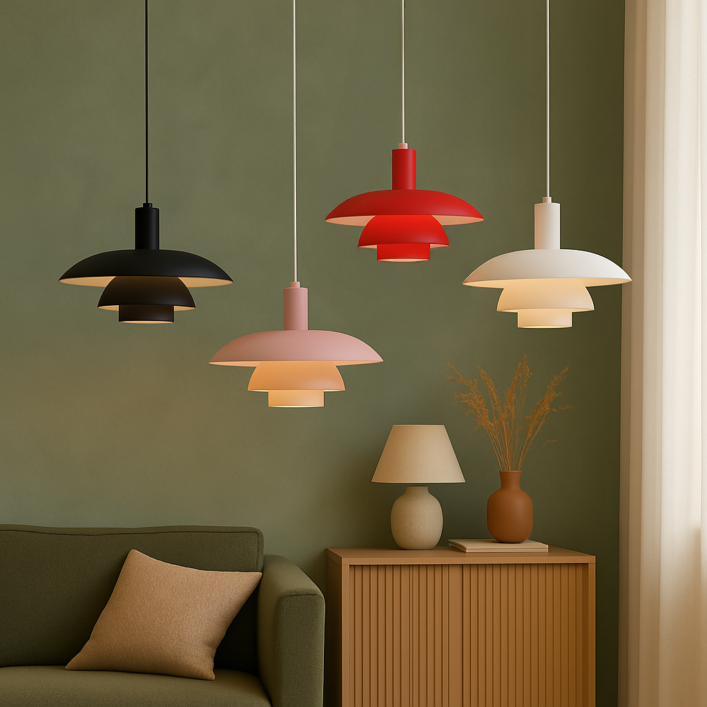 Dania | Minimalistische Deense Stijl Gelaagde Metalen Hanglamp