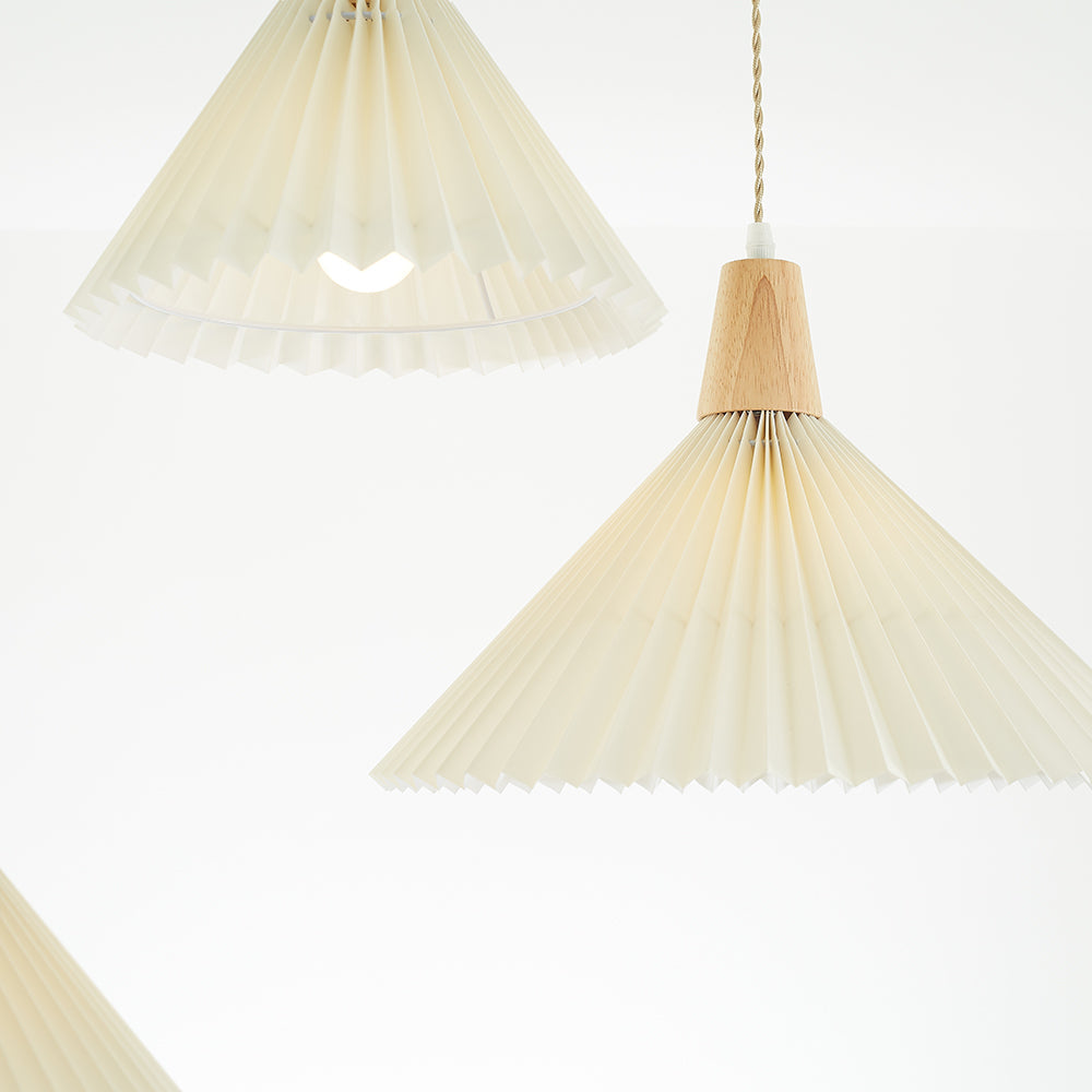 Luvithos | Architectonische Cluster Plissé Geplooide Houten Hanglamp