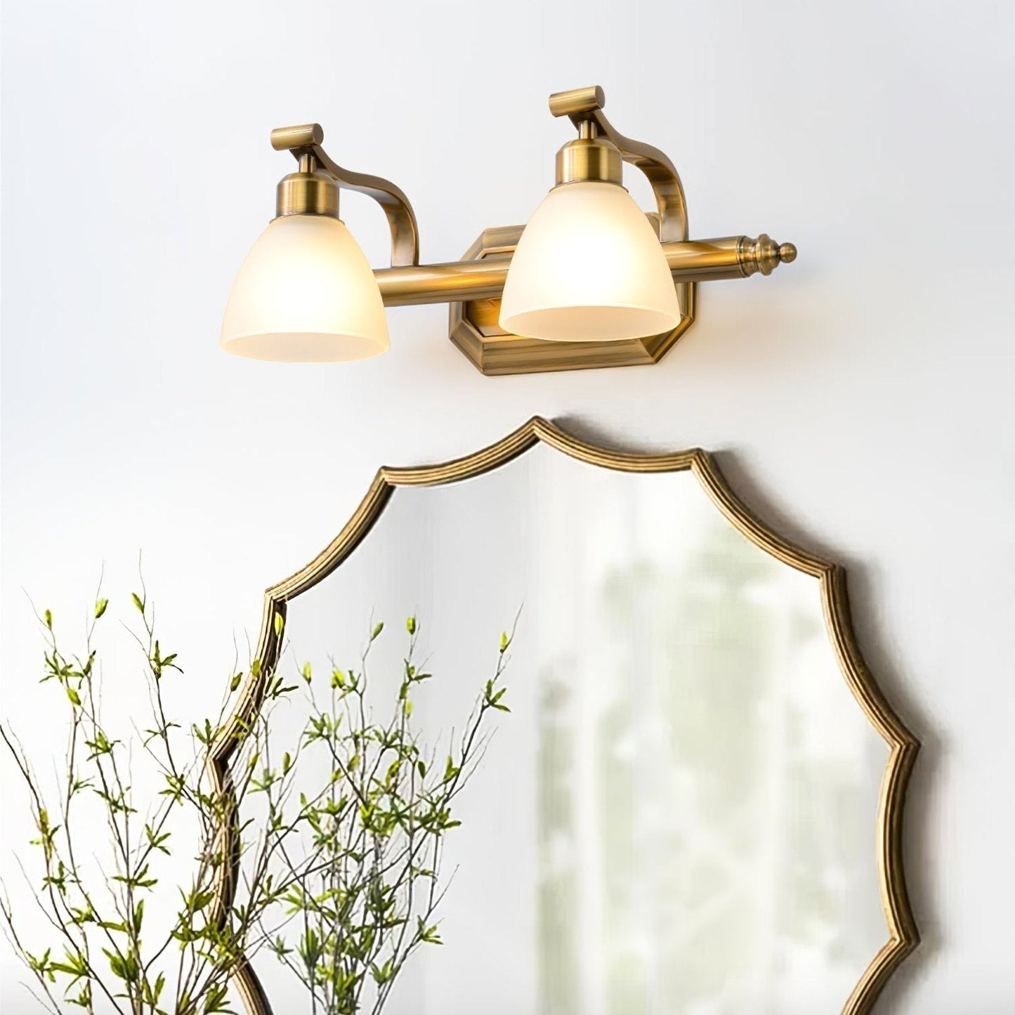 Luvidior | Gegraveerd Ribbelglas Boogvorm Luxe Wandlamp