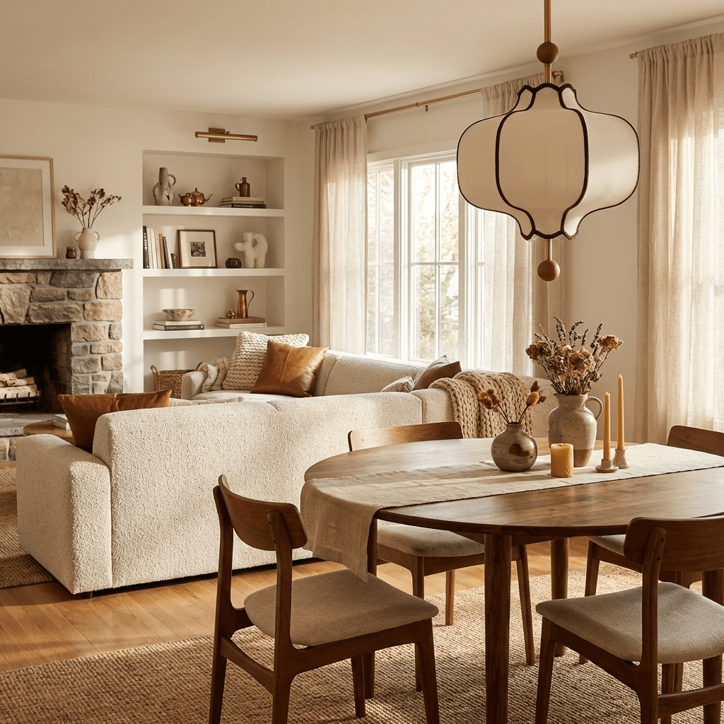 Kendrovy | Geribbelde Stoffen Lantaarn Silhouet Plafond Hanglamp