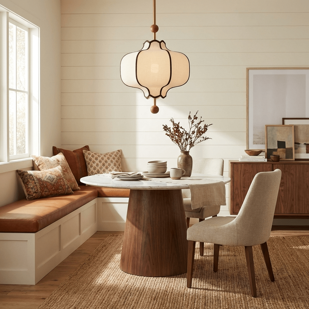 Kendrovy | Geribbelde Stoffen Lantaarn Silhouet Plafond Hanglamp
