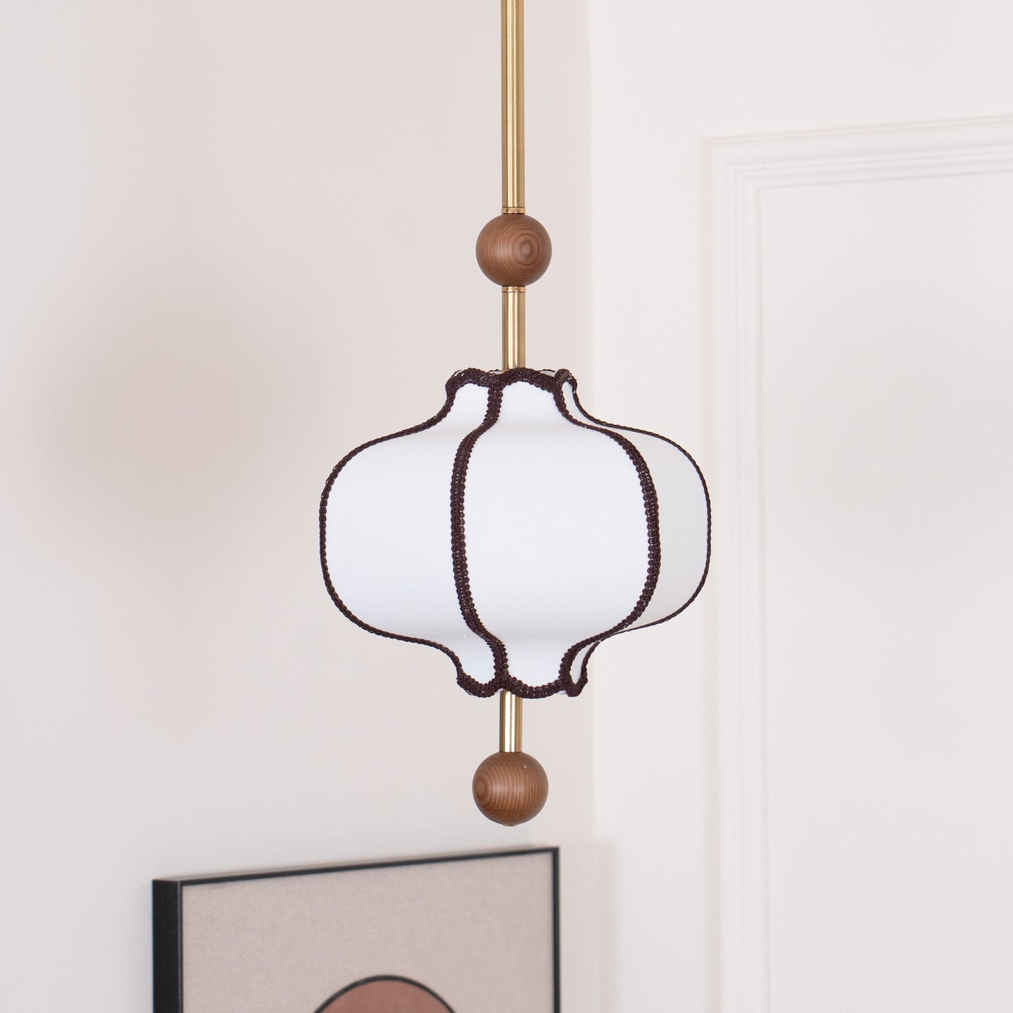 Kendrovy | Geribbelde Stoffen Lantaarn Silhouet Plafond Hanglamp