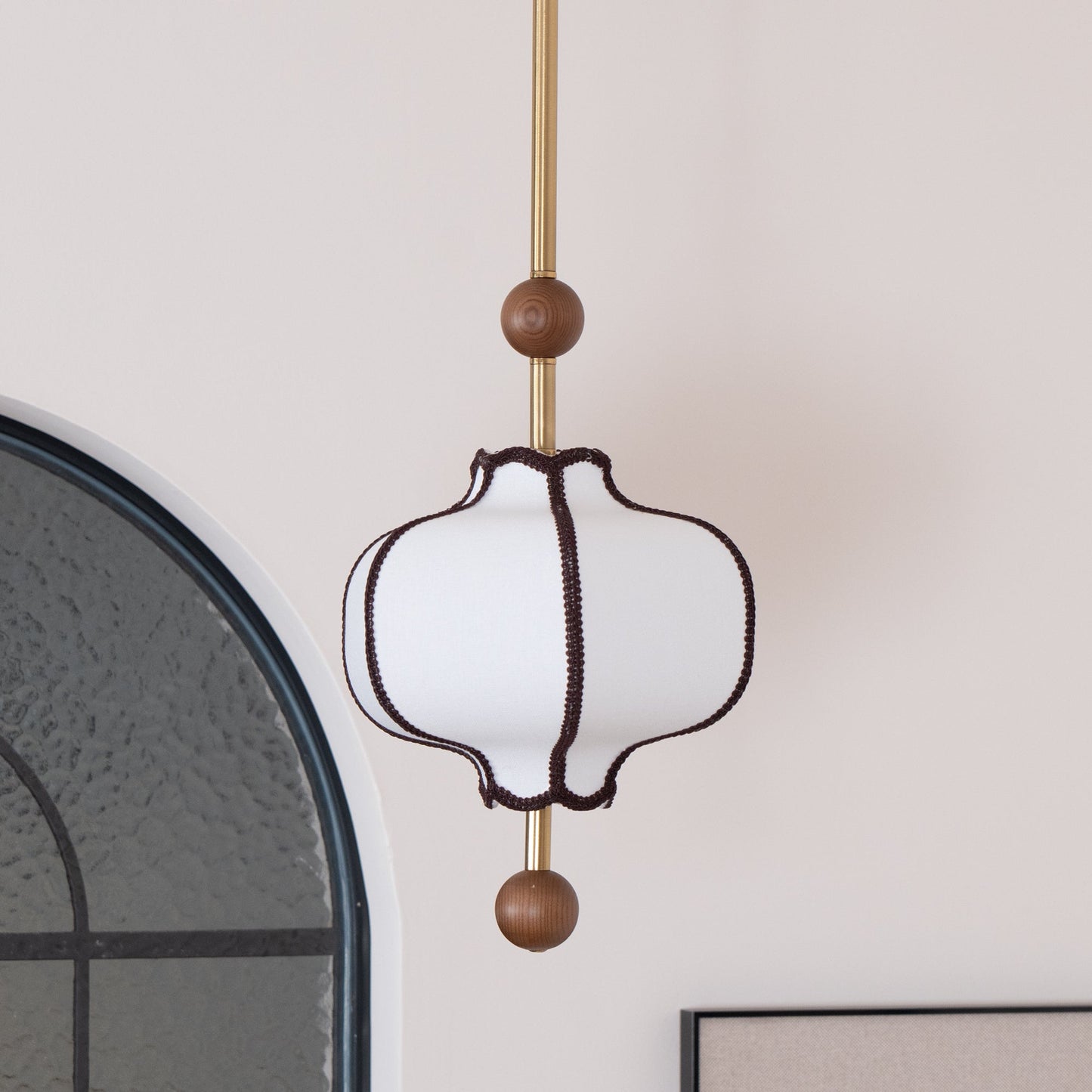 Kendrovy | Geribbelde Stoffen Lantaarn Silhouet Plafond Hanglamp