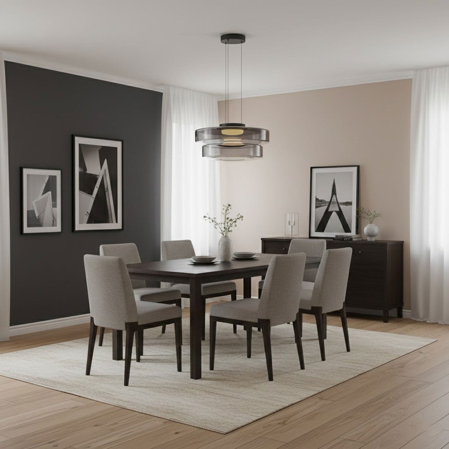 Kyntalor | Gelaagde Cirkelvormige Artistieke Glazen Hanglamp