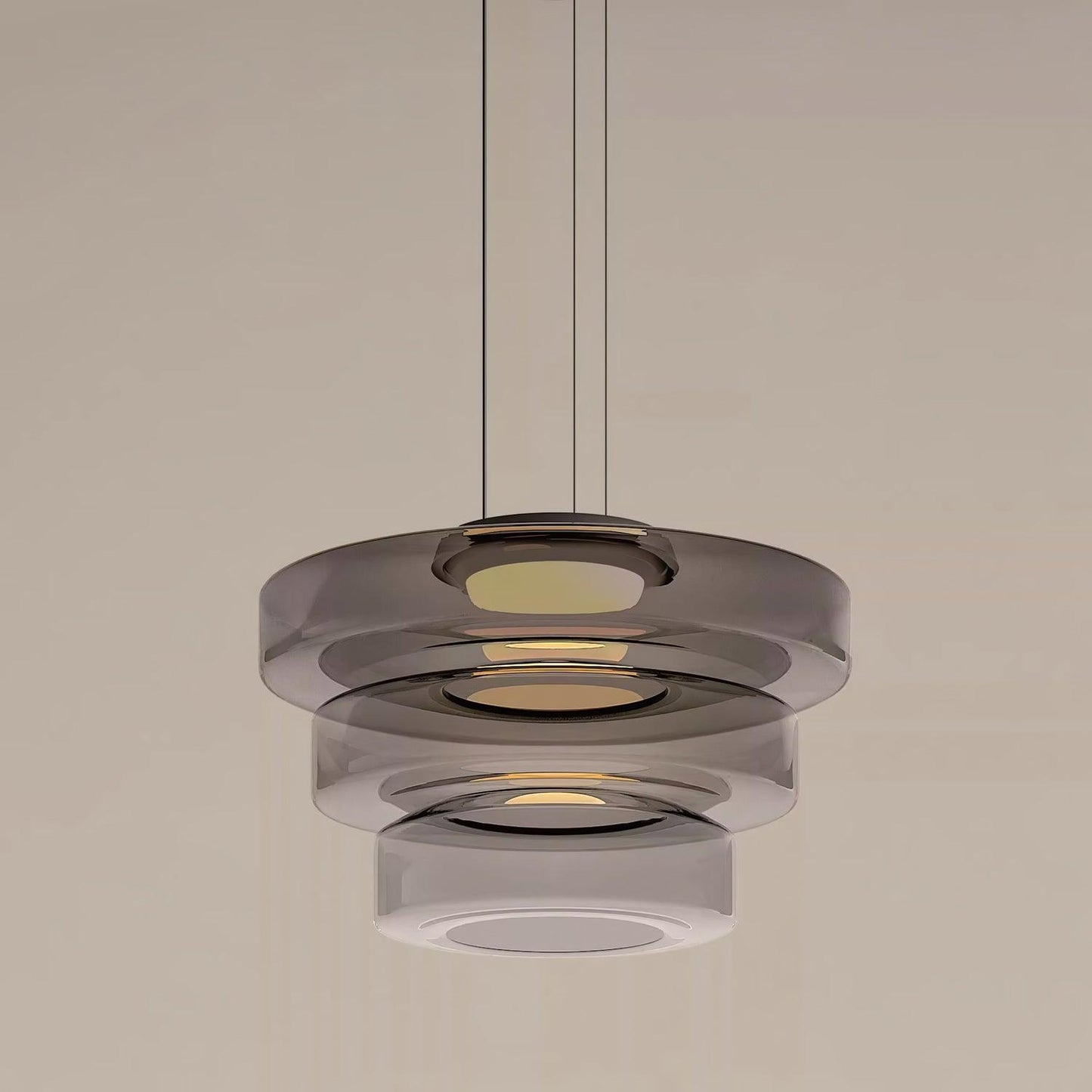 Kyntalor | Gelaagde Cirkelvormige Artistieke Glazen Hanglamp