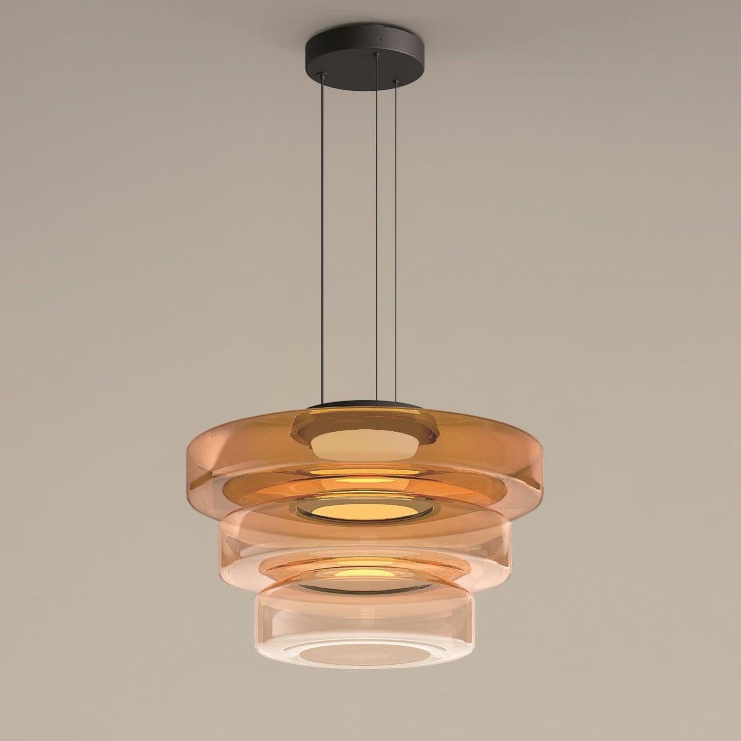 Kyntalor | Gelaagde Cirkelvormige Artistieke Glazen Hanglamp