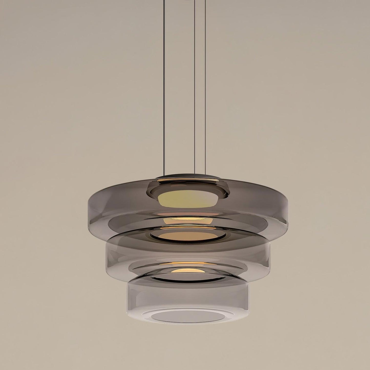 Kyntalor | Gelaagde Cirkelvormige Artistieke Glazen Hanglamp