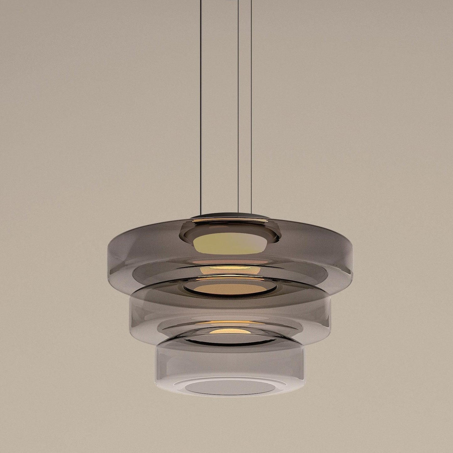 Kyntalor | Gelaagde Cirkelvormige Artistieke Glazen Hanglamp
