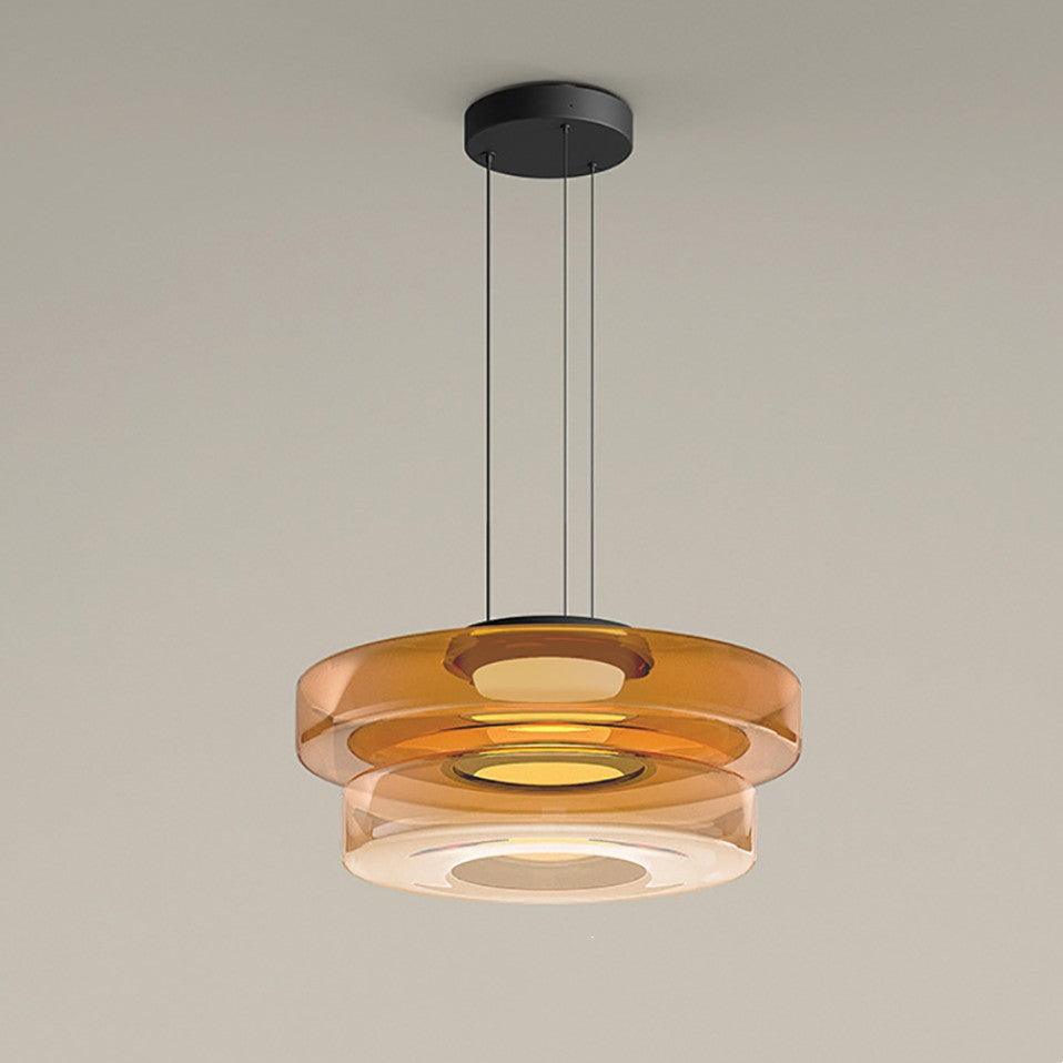 Kyntalor | Gelaagde Cirkelvormige Artistieke Glazen Hanglamp