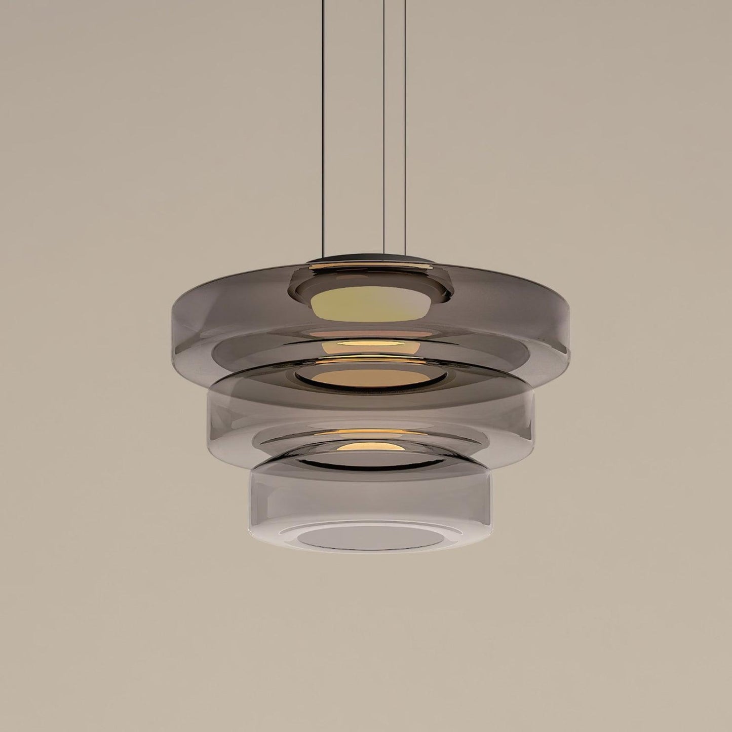 Kyntalor | Gelaagde Cirkelvormige Artistieke Glazen Hanglamp