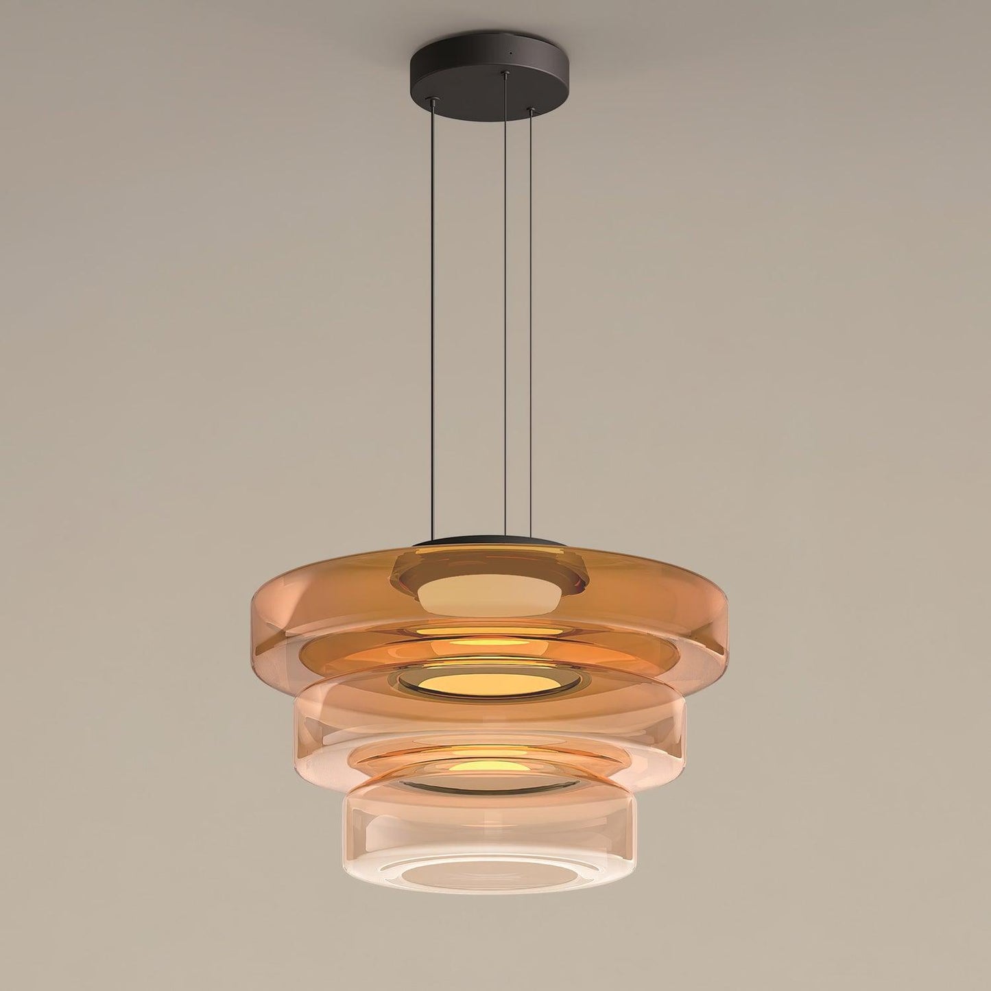 Kyntalor | Gelaagde Cirkelvormige Artistieke Glazen Hanglamp