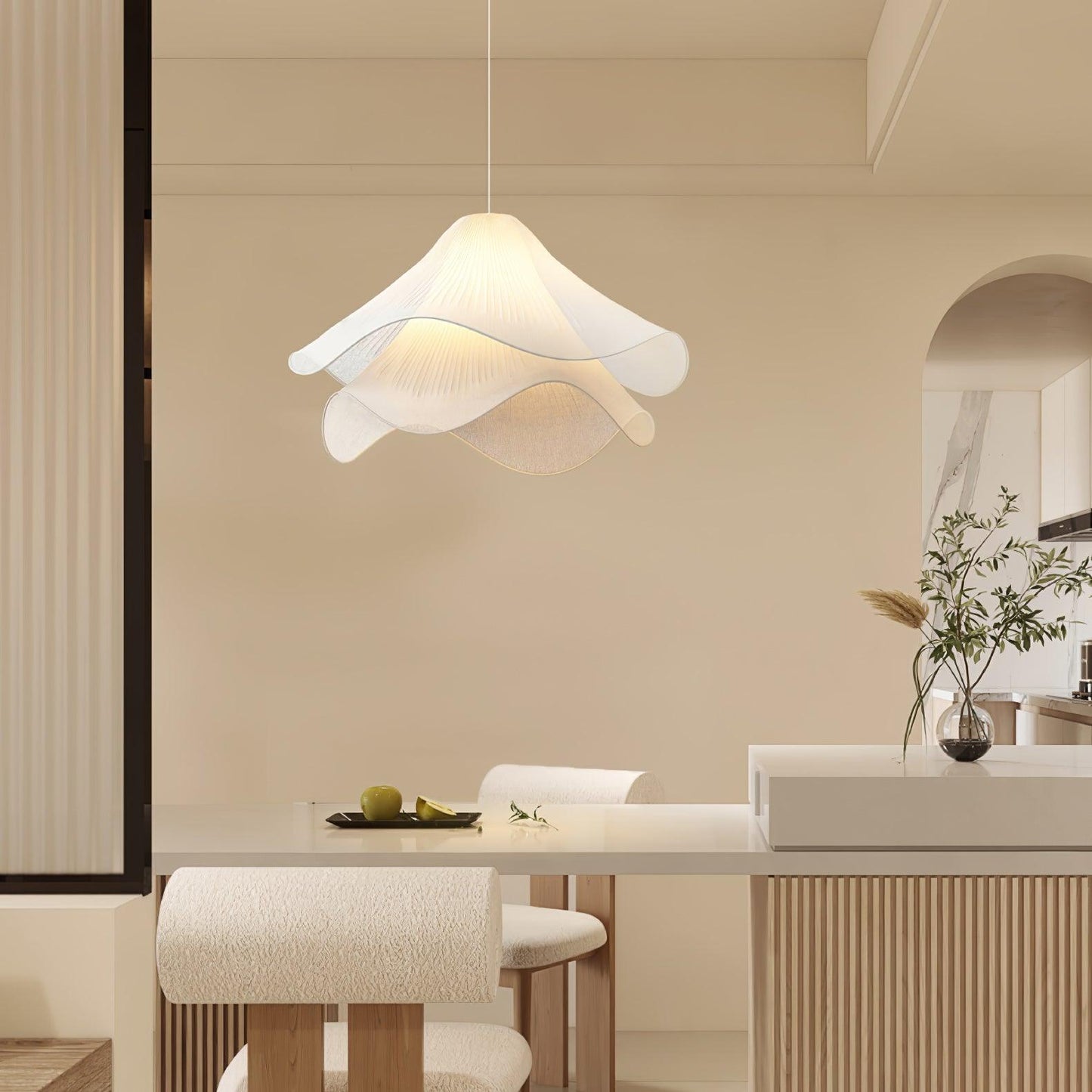 Corisande | Gelaagde Geplooide Stoffen Bloemen Hanglamp