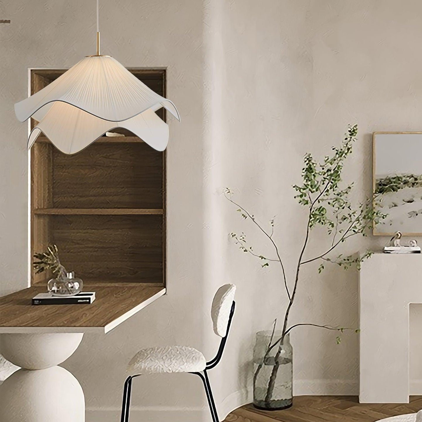 Corisande | Gelaagde Geplooide Stoffen Bloemen Hanglamp