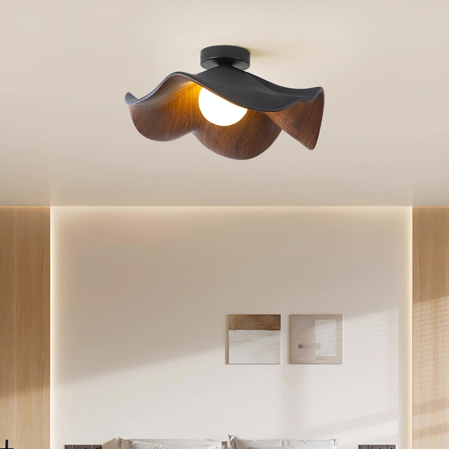 Calisthra | Biophilische gelaagde golf opbouw plafondlamp