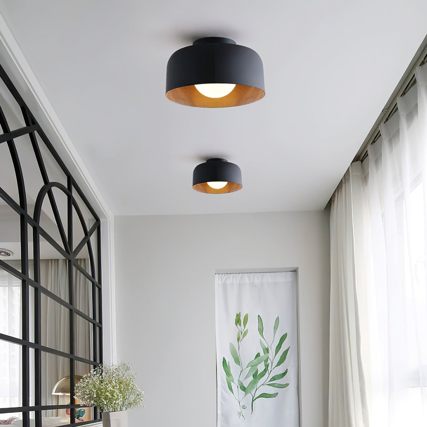 Vervante | Architectonische Gebogen Houtnerf Gestructureerde Plafondlamp