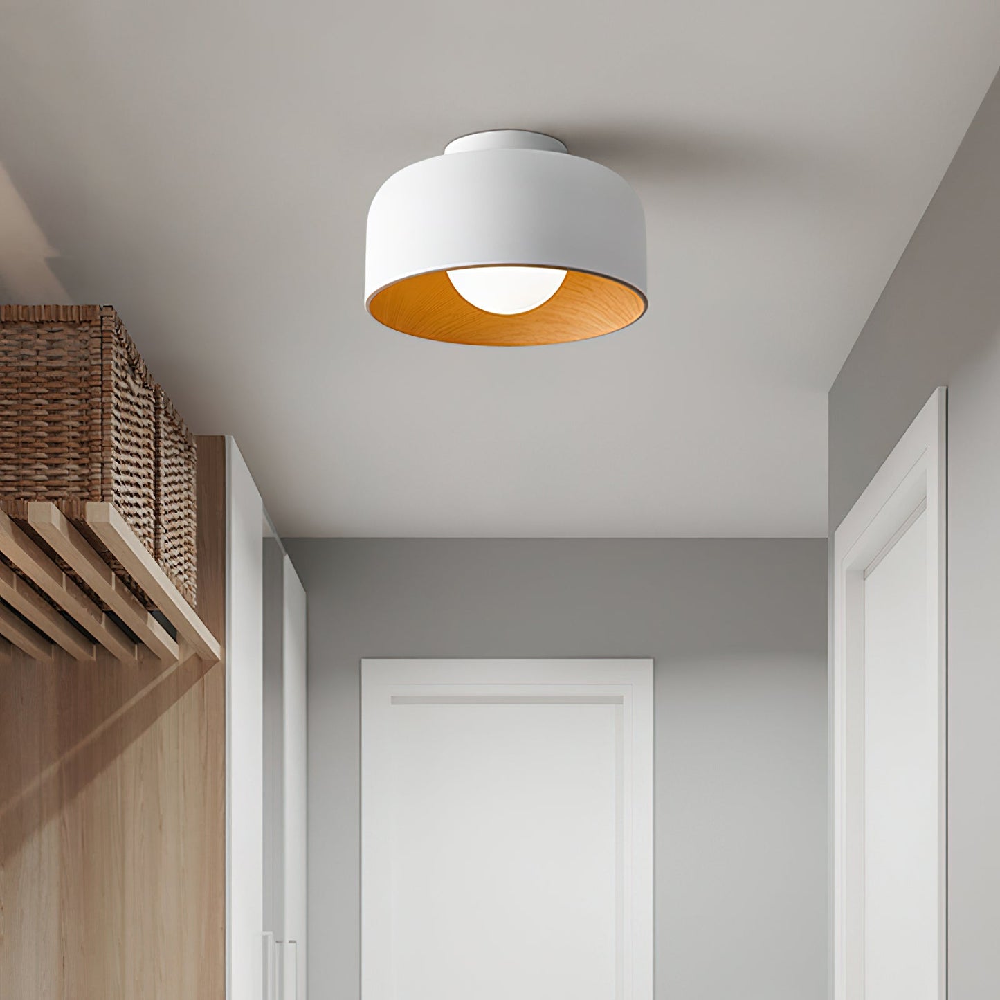 Vervante | Architectonische Gebogen Houtnerf Gestructureerde Plafondlamp