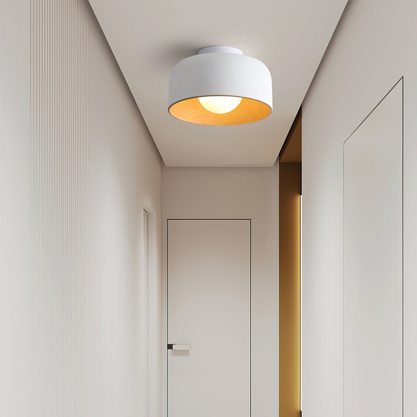 Vervante | Architectonische Gebogen Houtnerf Gestructureerde Plafondlamp