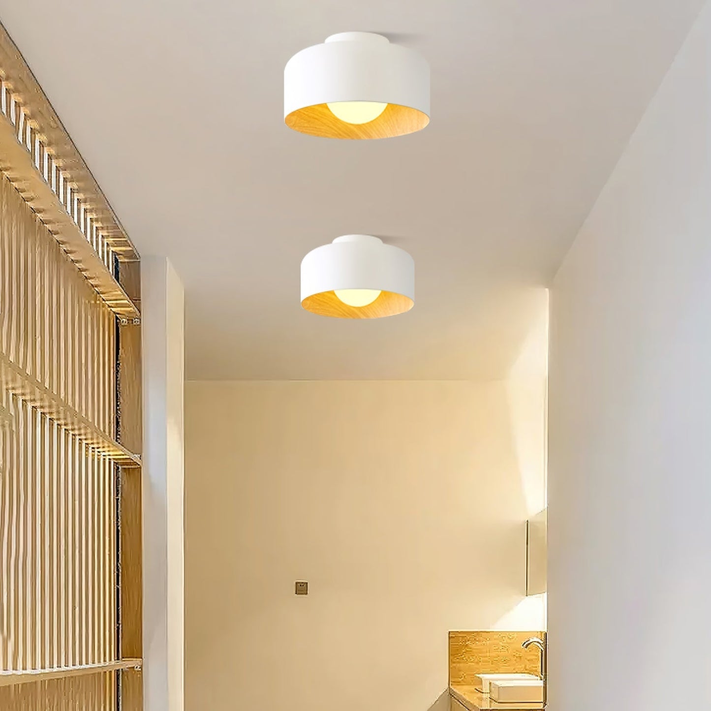 Vervante | Architectonische Gebogen Houtnerf Gestructureerde Plafondlamp
