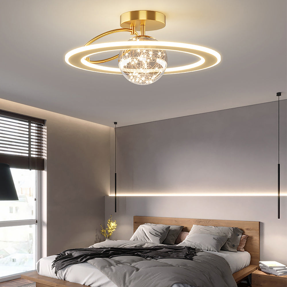 Celesta | Moderne Gouden Sterachtige Glas Globe Plafondlamp