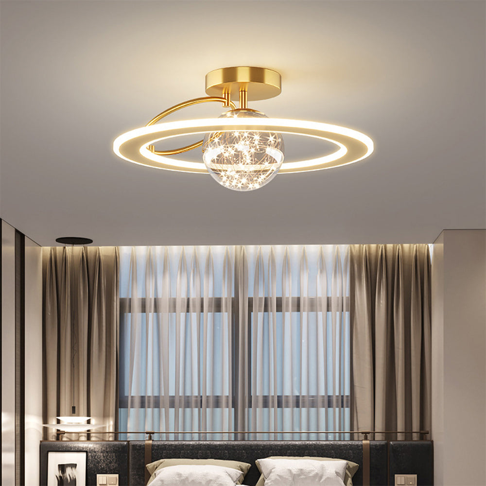 Celesta | Moderne Gouden Sterachtige Glas Globe Plafondlamp