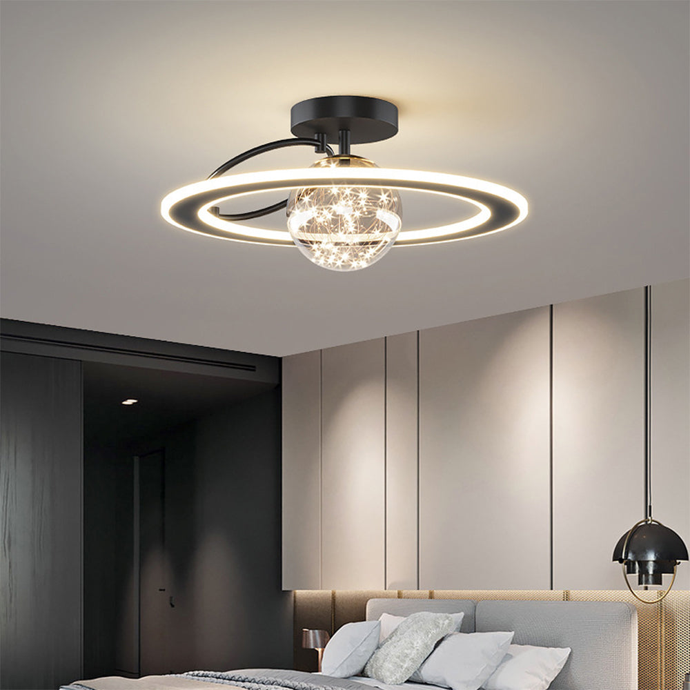 Celesta | Moderne Gouden Sterachtige Glas Globe Plafondlamp