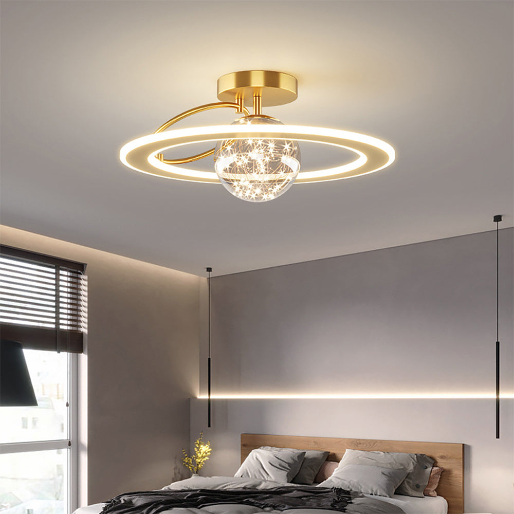 Celesta | Moderne Gouden Sterachtige Glas Globe Plafondlamp