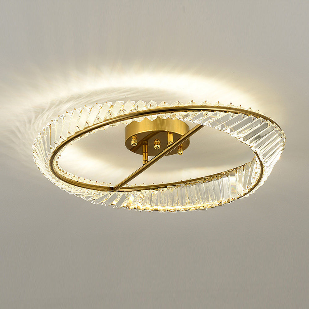 Crysella | Hedendaagse Stralende Kristallen Halo Ring Plafondlamp