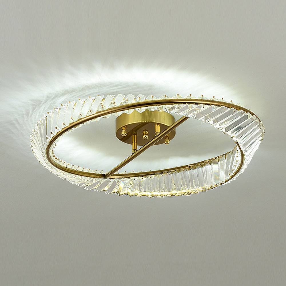 Crysella | Hedendaagse Stralende Kristallen Halo Ring Plafondlamp