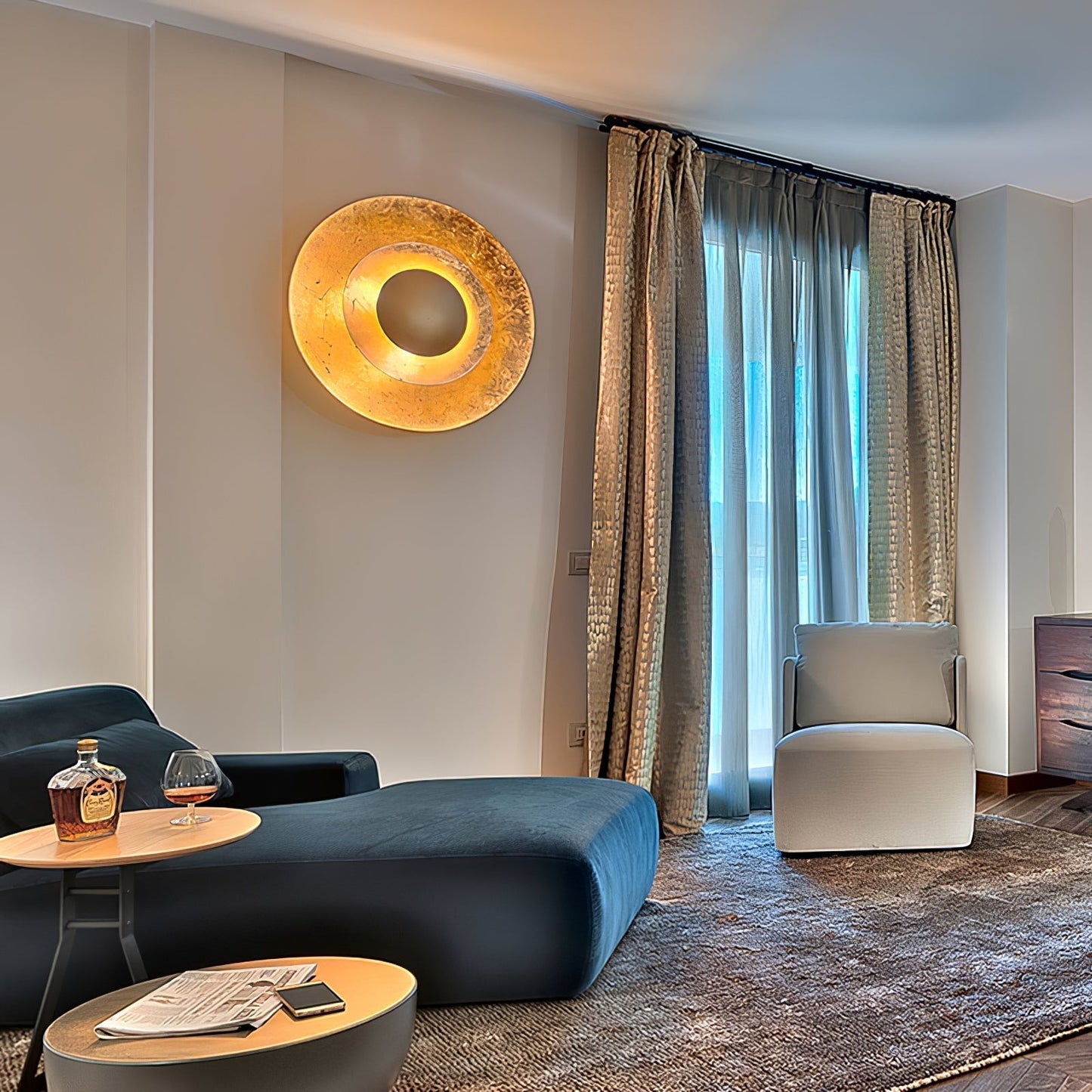 Aerish | Luxe Sculpturale Blad Vergulde Vintage Wandlamp