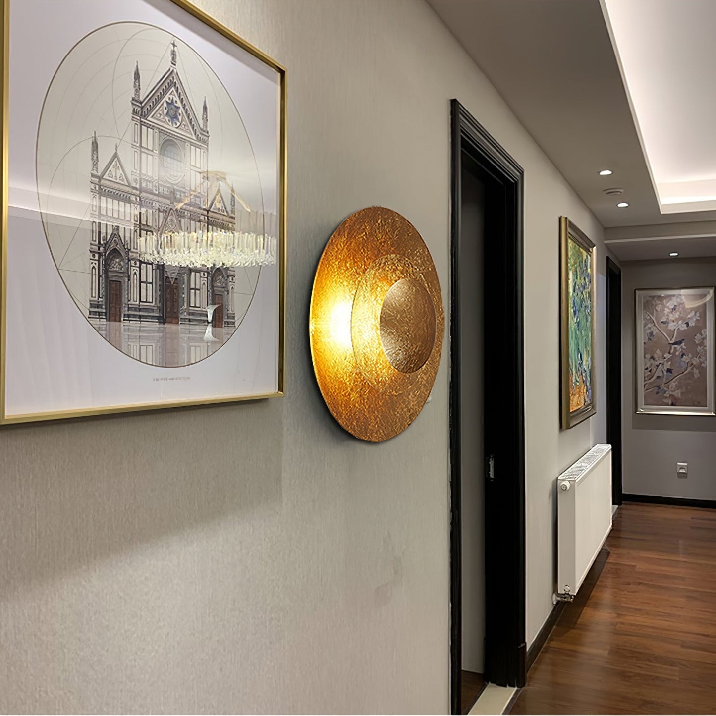 Aerish | Luxe Sculpturale Blad Vergulde Vintage Wandlamp