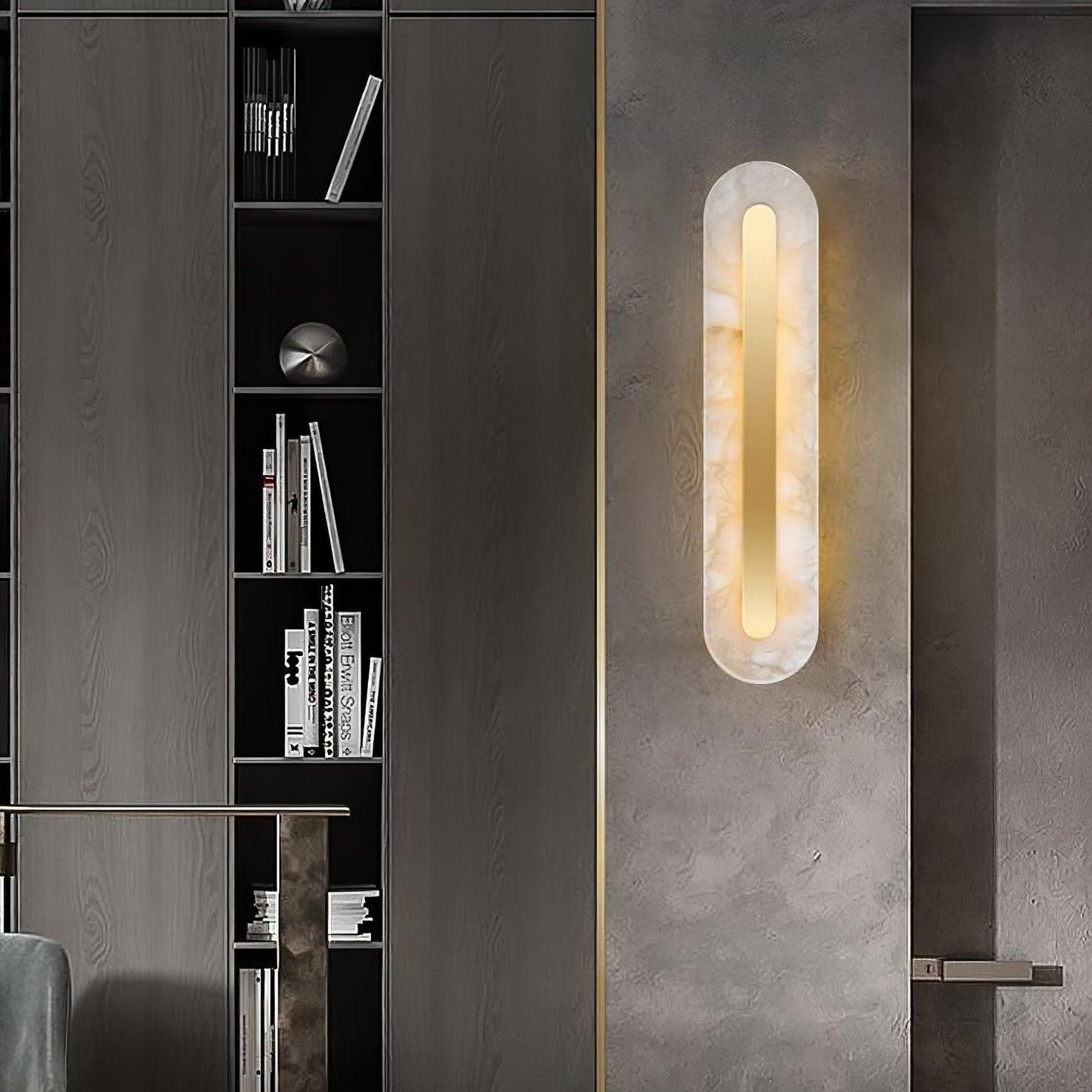 Corinthia | Albast cilindrische doorschijnende stenen wandlamp