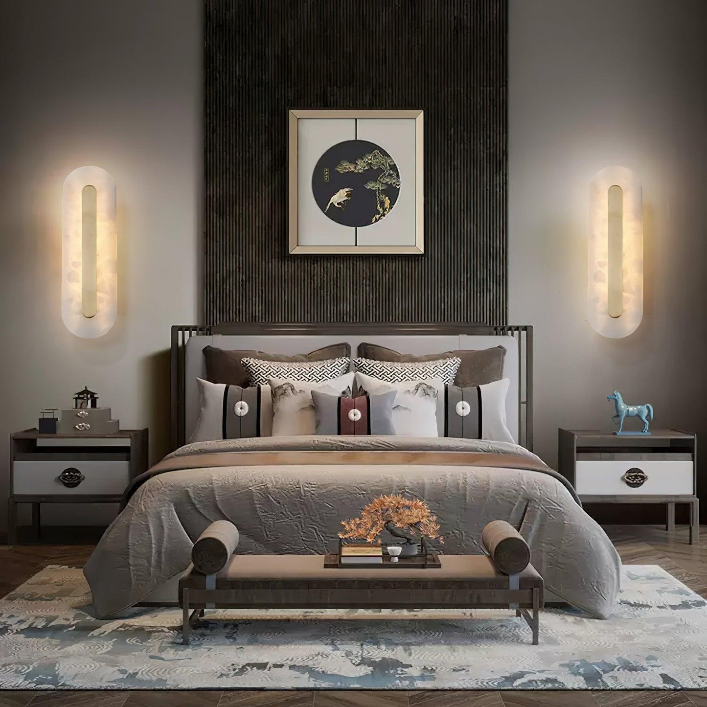 Corinthia | Albast cilindrische doorschijnende stenen wandlamp
